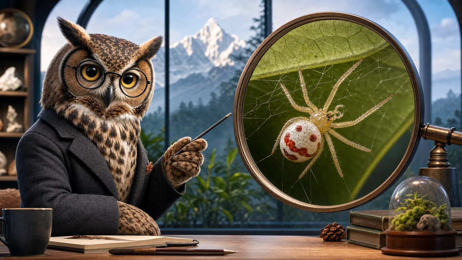 Himalayan Spider Shows Up With a Happy Face and 32 Wardrobe Options