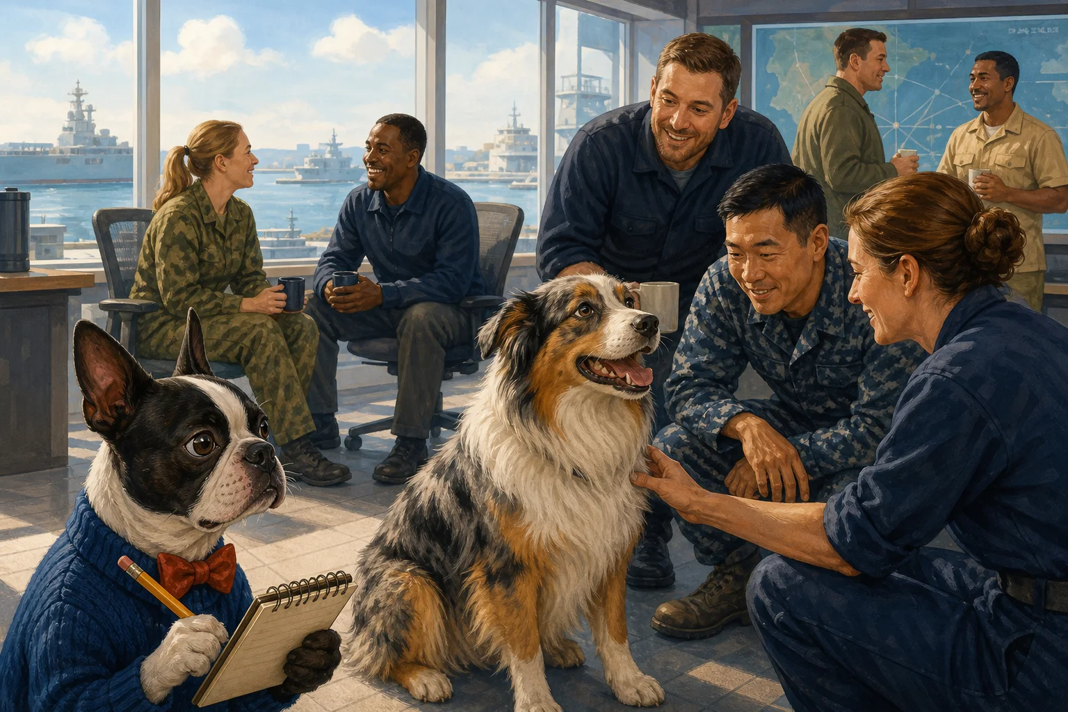 Slingshot the Australian Shepherd Took a Morale Shift at RIMPAC, and Buster Has Notes
